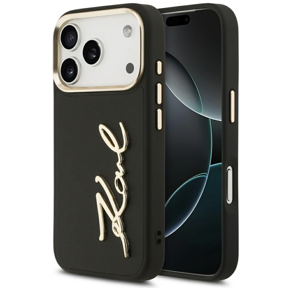 Θήκη για Apple iPhone 17 Pro, Karl Lagerfeld, Script Logo, Μαύρη