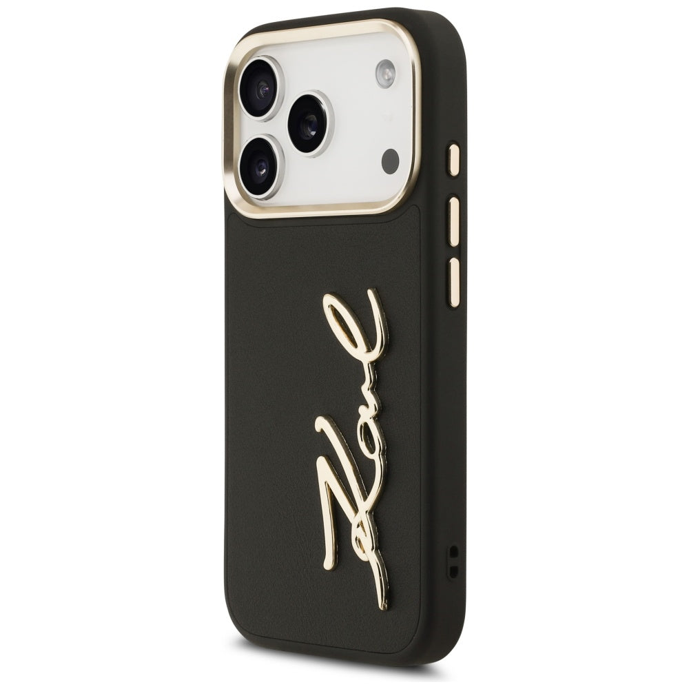 Θήκη για Apple iPhone 17 Pro, Karl Lagerfeld, Script Logo, Μαύρη