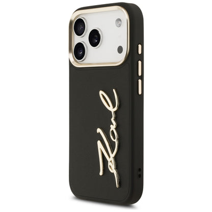 Θήκη για Apple iPhone 17 Pro, Karl Lagerfeld, Script Logo, Μαύρη