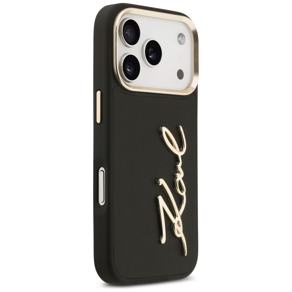 Θήκη για Apple iPhone 17 Pro, Karl Lagerfeld, Script Logo, Μαύρη