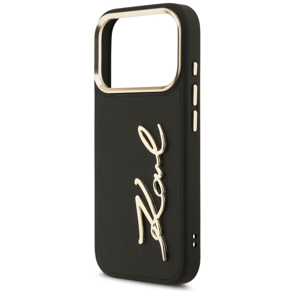 Θήκη για Apple iPhone 17 Pro, Karl Lagerfeld, Script Logo, Μαύρη