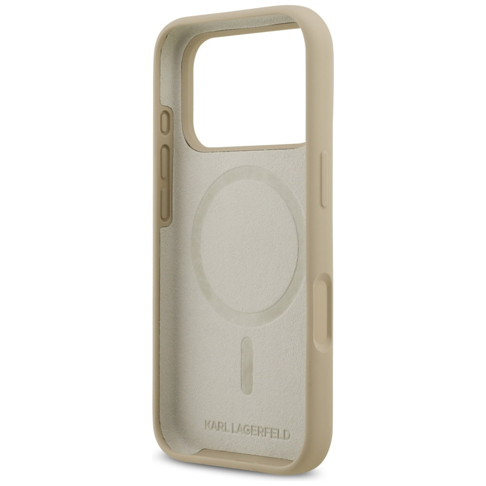 Θήκη για Apple iPhone 17 Pro, Karl Lagerfeld, Sketch and Logo Karl, Καφέ