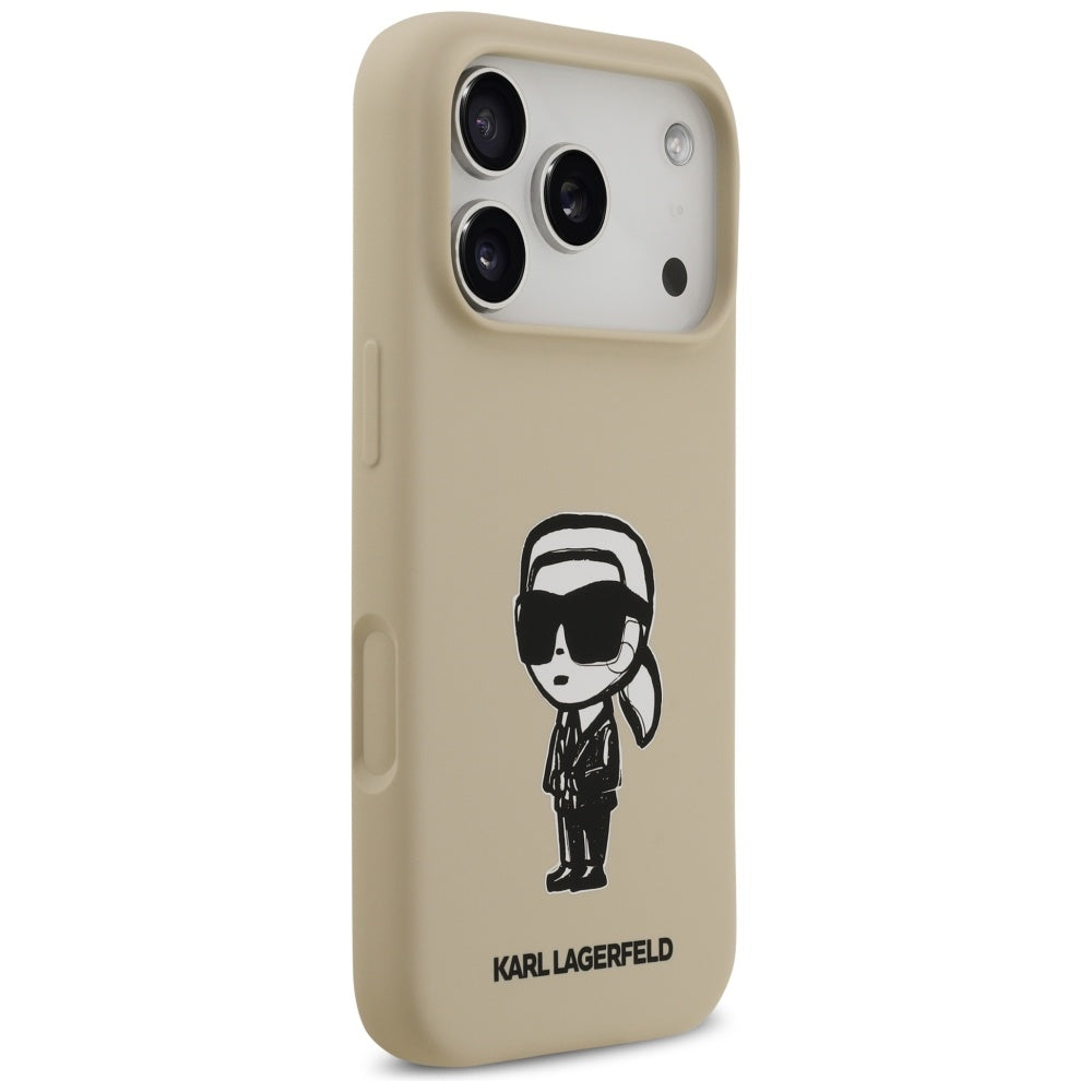 Θήκη για Apple iPhone 17 Pro, Karl Lagerfeld, Sketch and Logo Karl, Καφέ