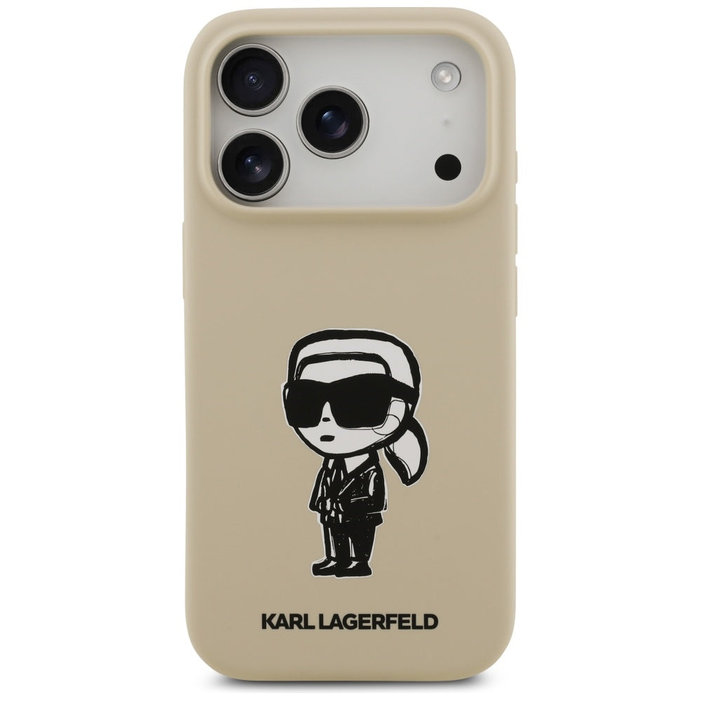 Θήκη για Apple iPhone 17 Pro, Karl Lagerfeld, Sketch and Logo Karl, Καφέ