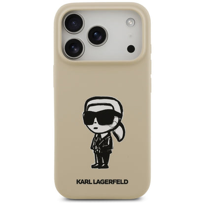 Θήκη για Apple iPhone 17 Pro, Karl Lagerfeld, Sketch and Logo Karl, Καφέ
