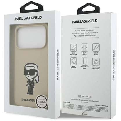 Θήκη για Apple iPhone 17 Pro, Karl Lagerfeld, Sketch and Logo Karl, Καφέ