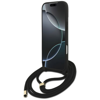 Θήκη για Apple iPhone 17 Pro Max, Guess, 4G CBDY Big Logo with Cord Strap, Καφέ