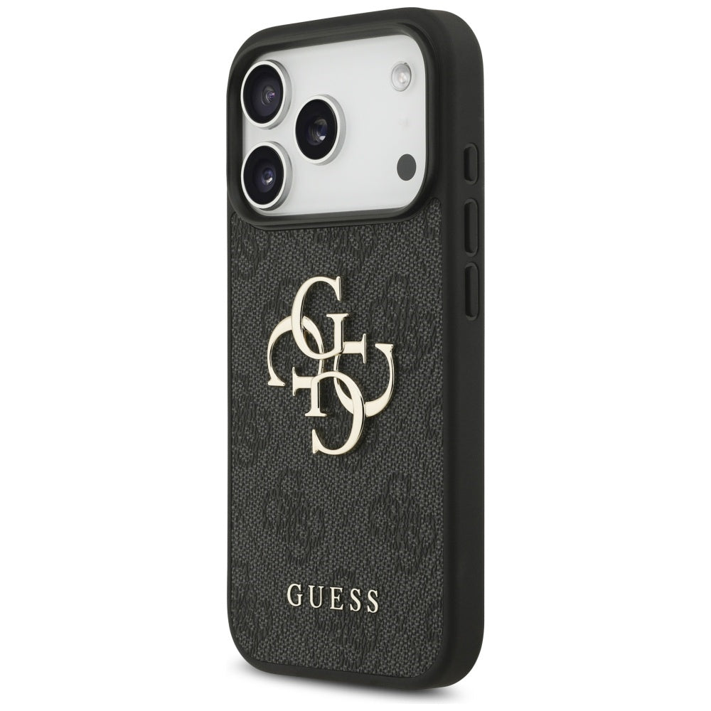 Θήκη για Apple iPhone 17 Pro Max, Guess, 4G Classic Logo με Λουράκι, Μαύρη