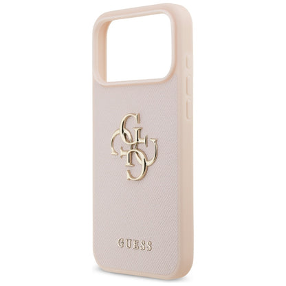Θήκη για Apple iPhone 17 Pro Max, Guess, 4G Grained Big and Classic Logo, Ροζ