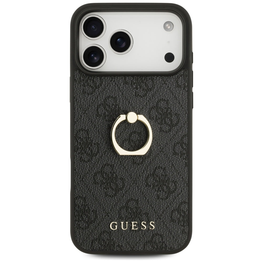 Θήκη για Apple iPhone 17 Pro Max, Guess, 4G Ring Stand, Μαύρη