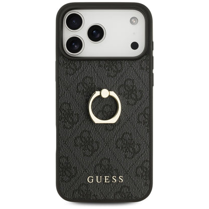 Θήκη για Apple iPhone 17 Pro Max, Guess, 4G Ring Stand, Μαύρη