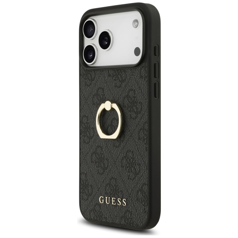 Θήκη για Apple iPhone 17 Pro Max, Guess, 4G Ring Stand, Μαύρη