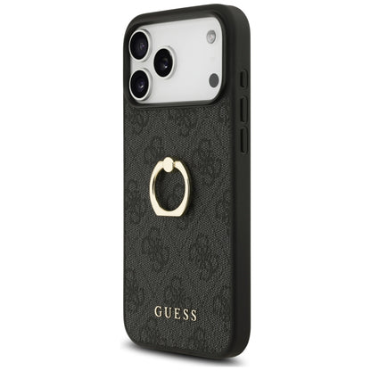 Θήκη για Apple iPhone 17 Pro Max, Guess, 4G Ring Stand, Μαύρη