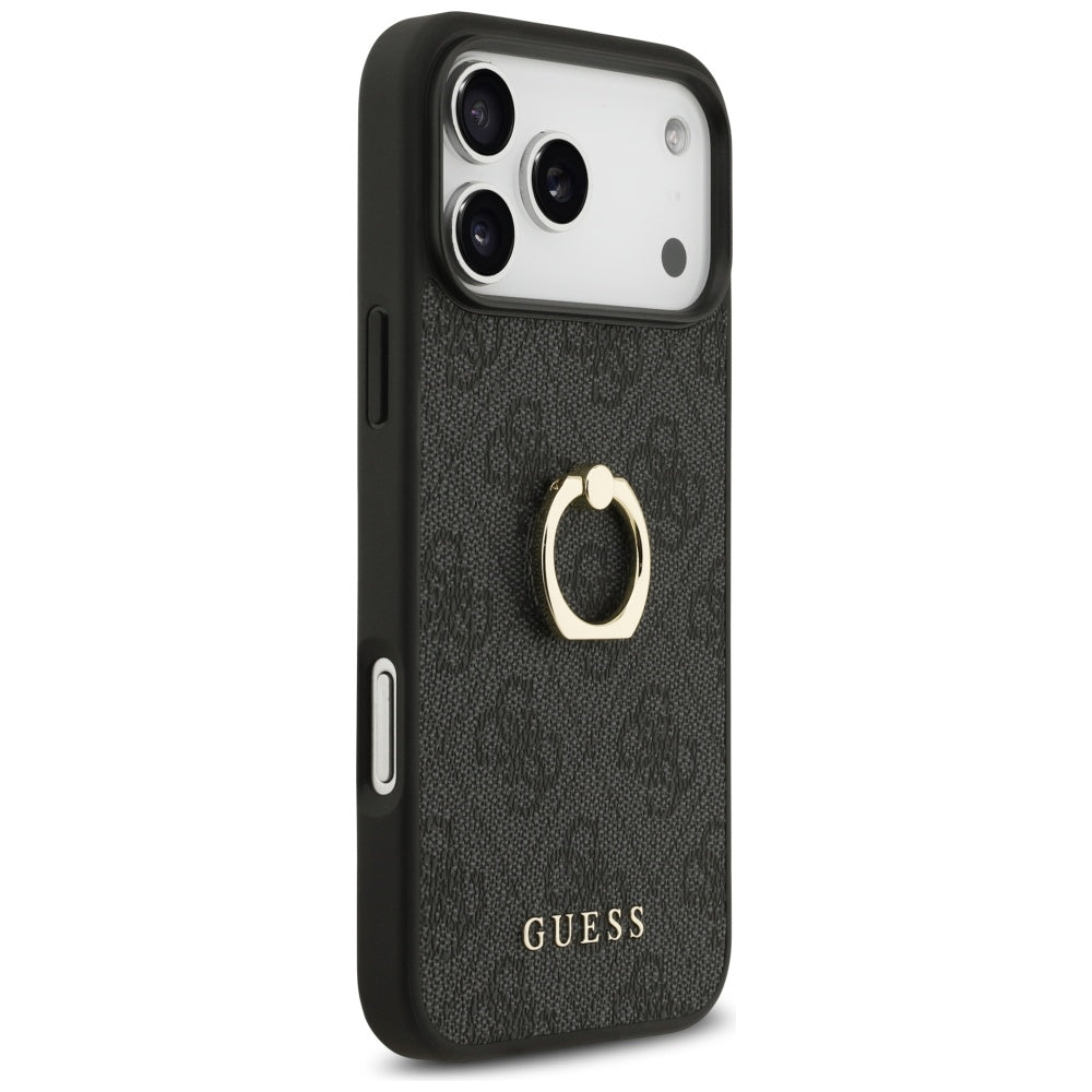 Θήκη για Apple iPhone 17 Pro Max, Guess, 4G Ring Stand, Μαύρη