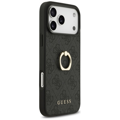 Θήκη για Apple iPhone 17 Pro Max, Guess, 4G Ring Stand, Μαύρη
