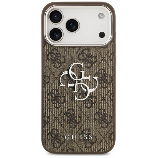 Θήκη για Apple iPhone 17 Pro Max, Guess, Big 4G Logo Classic, Καφέ Ασημί