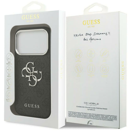 Θήκη για Apple iPhone 17 Pro Max, Guess, Big 4G Logo Classic, Μαύρη Ασημί