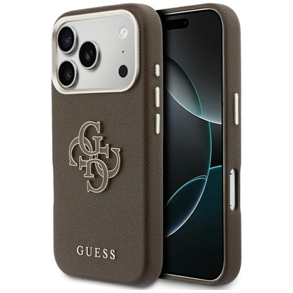 Θήκη για Apple iPhone 17 Pro Max, Guess, Resin Logo, Καφέ