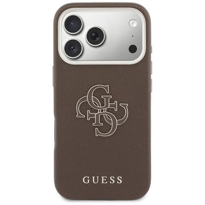 Θήκη για Apple iPhone 17 Pro Max, Guess, Resin Logo, Καφέ