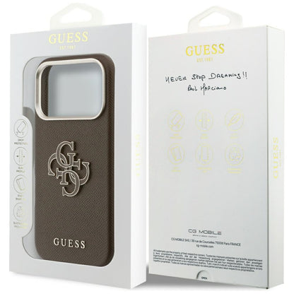 Θήκη για Apple iPhone 17 Pro Max, Guess, Resin Logo, Καφέ