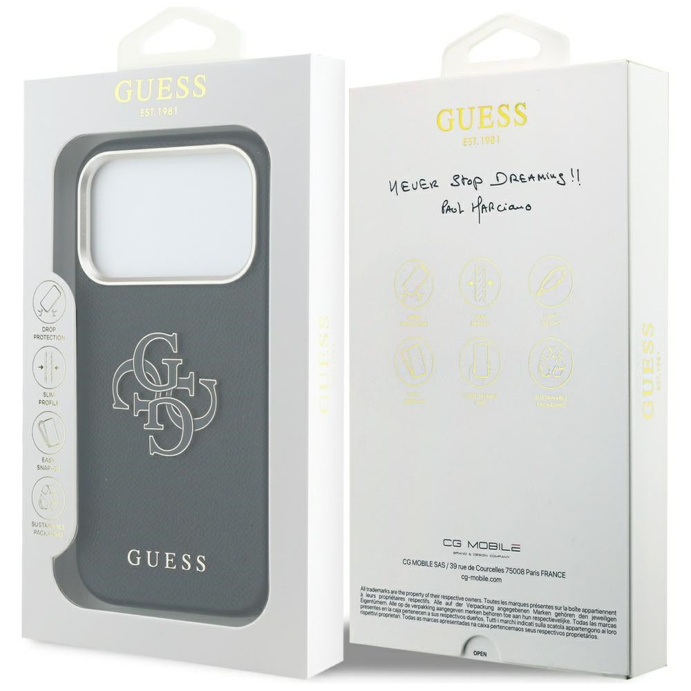 Θήκη για Apple iPhone 17 Pro Max, Guess, Resin Logo, Μαύρη
