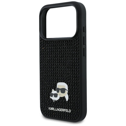 Case for Apple iPhone 17 Pro Max, Karl Lagerfeld, Rhinestone Karl & Choupette Pins, Black