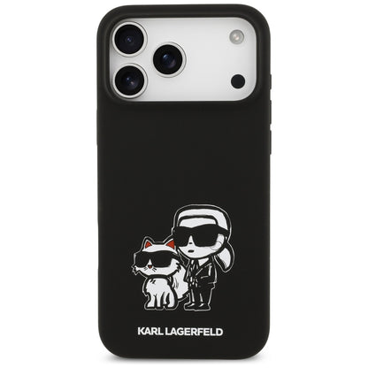 Θήκη για Apple iPhone 17 Pro Max, Karl Lagerfeld, Sketch and Logo Karl & Choupette, Μαύρη