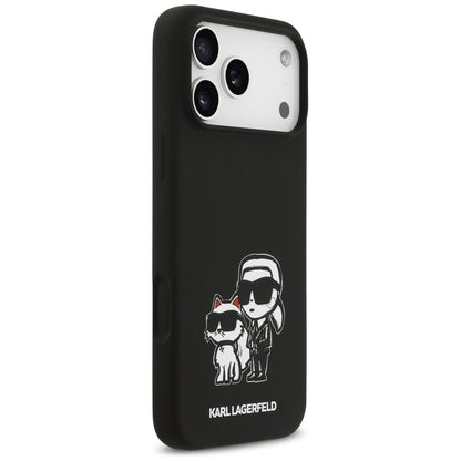 Θήκη για Apple iPhone 17 Pro Max, Karl Lagerfeld, Sketch and Logo Karl & Choupette, Μαύρη