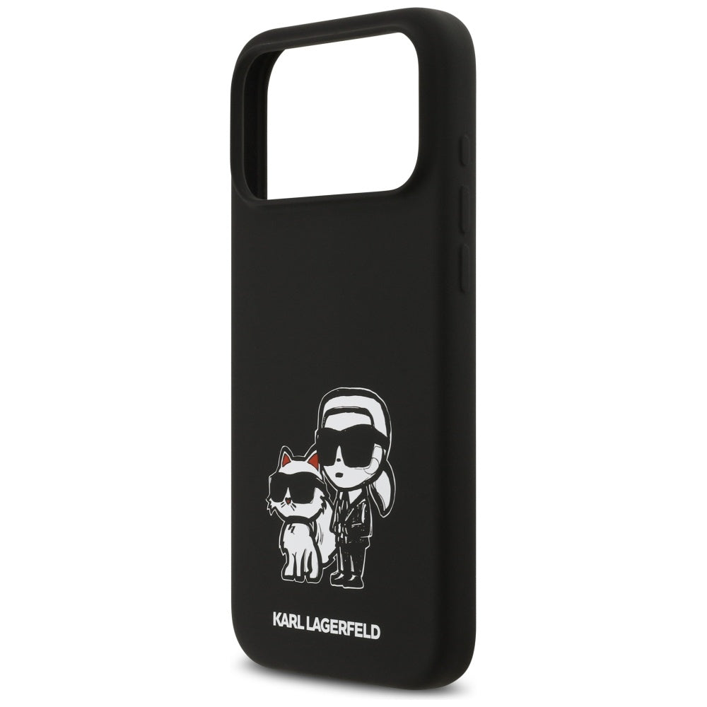 Θήκη για Apple iPhone 17 Pro Max, Karl Lagerfeld, Sketch and Logo Karl & Choupette, Μαύρη