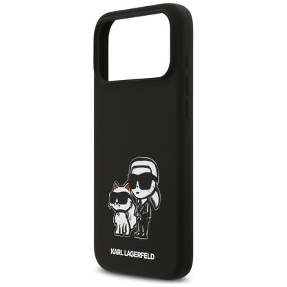 Θήκη για Apple iPhone 17 Pro Max, Karl Lagerfeld, Sketch and Logo Karl & Choupette, Μαύρη