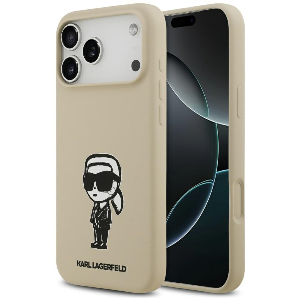 Θήκη για Apple iPhone 17 Pro Max, Karl Lagerfeld, Sketch and Logo Karl, Καφέ