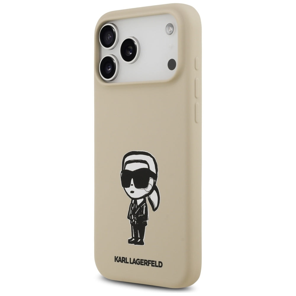 Θήκη για Apple iPhone 17 Pro Max, Karl Lagerfeld, Sketch and Logo Karl, Καφέ
