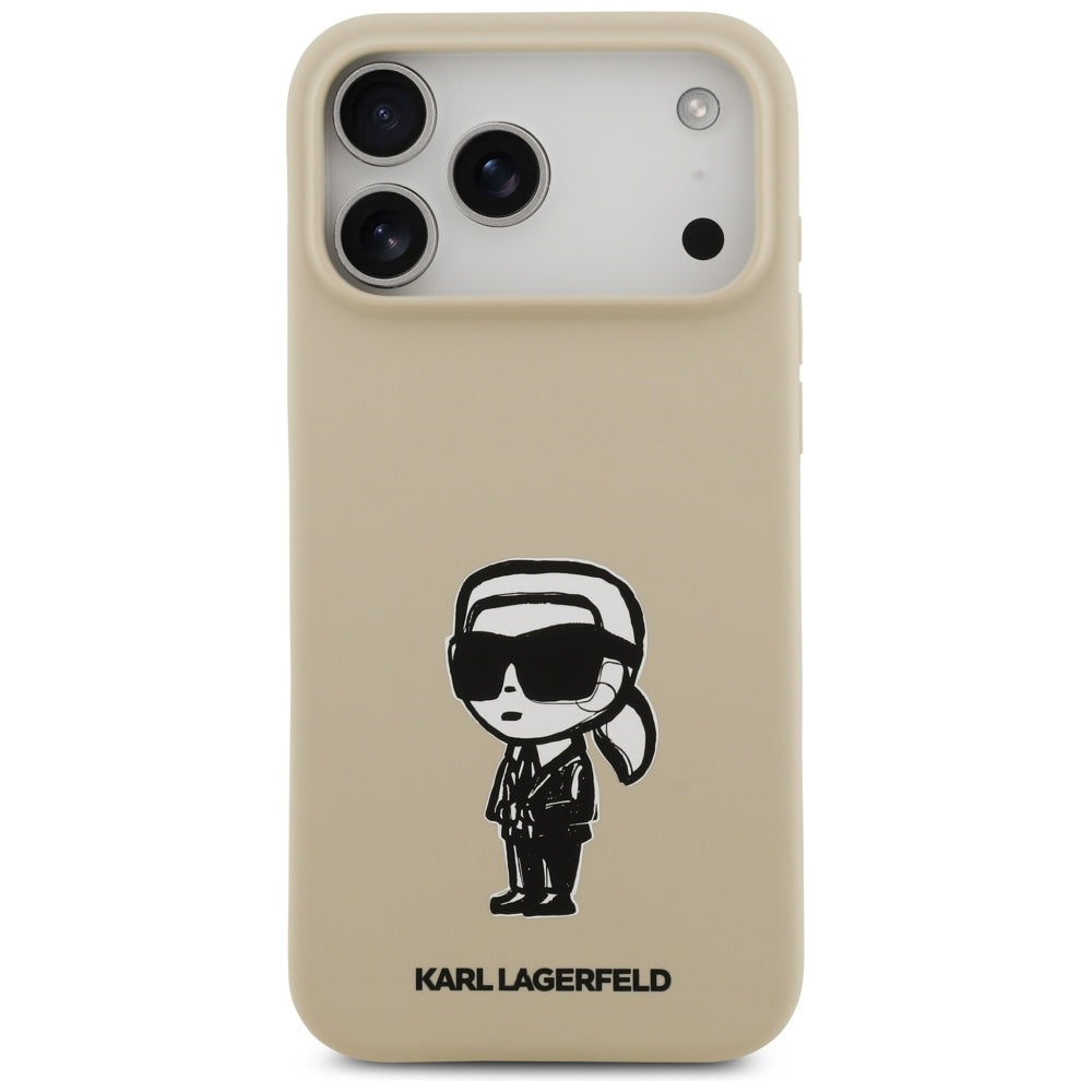 Θήκη για Apple iPhone 17 Pro Max, Karl Lagerfeld, Sketch and Logo Karl, Καφέ