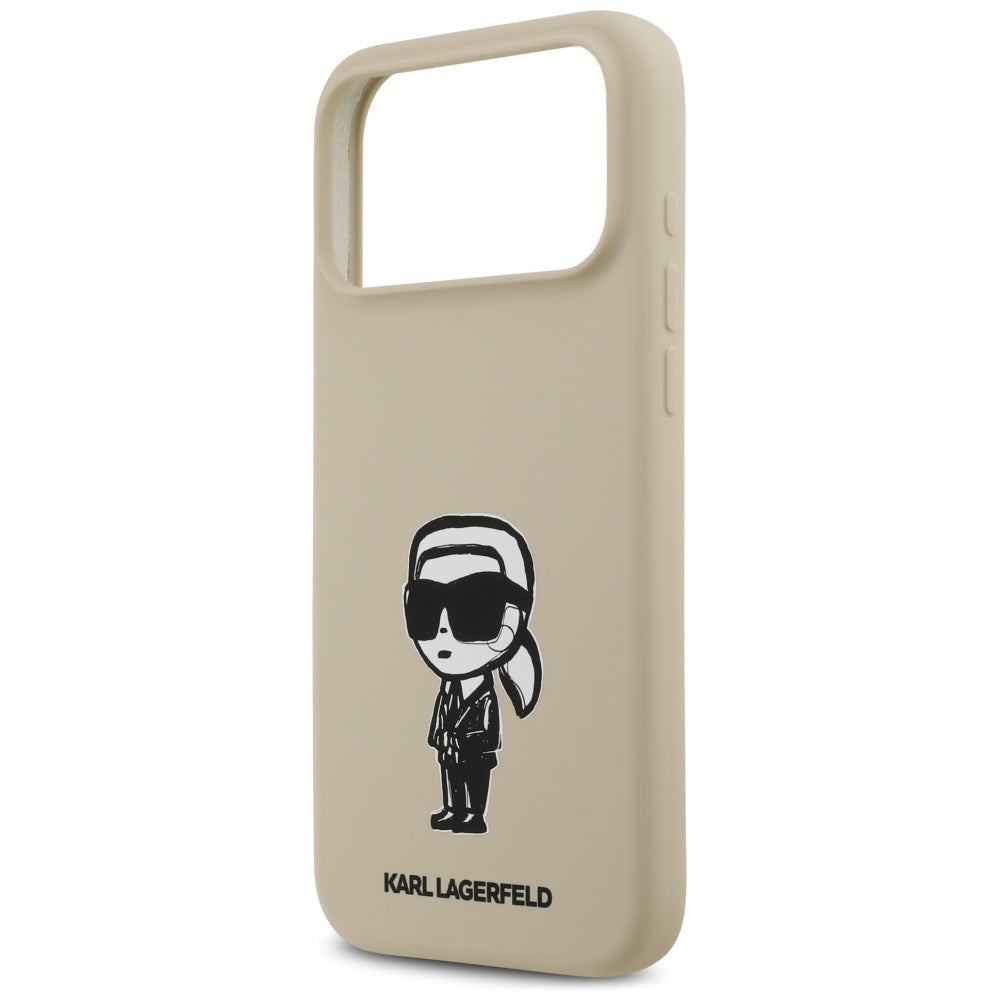 Θήκη για Apple iPhone 17 Pro Max, Karl Lagerfeld, Sketch and Logo Karl, Καφέ