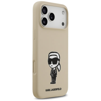 Θήκη για Apple iPhone 17 Pro Max, Karl Lagerfeld, Sketch and Logo Karl, Καφέ