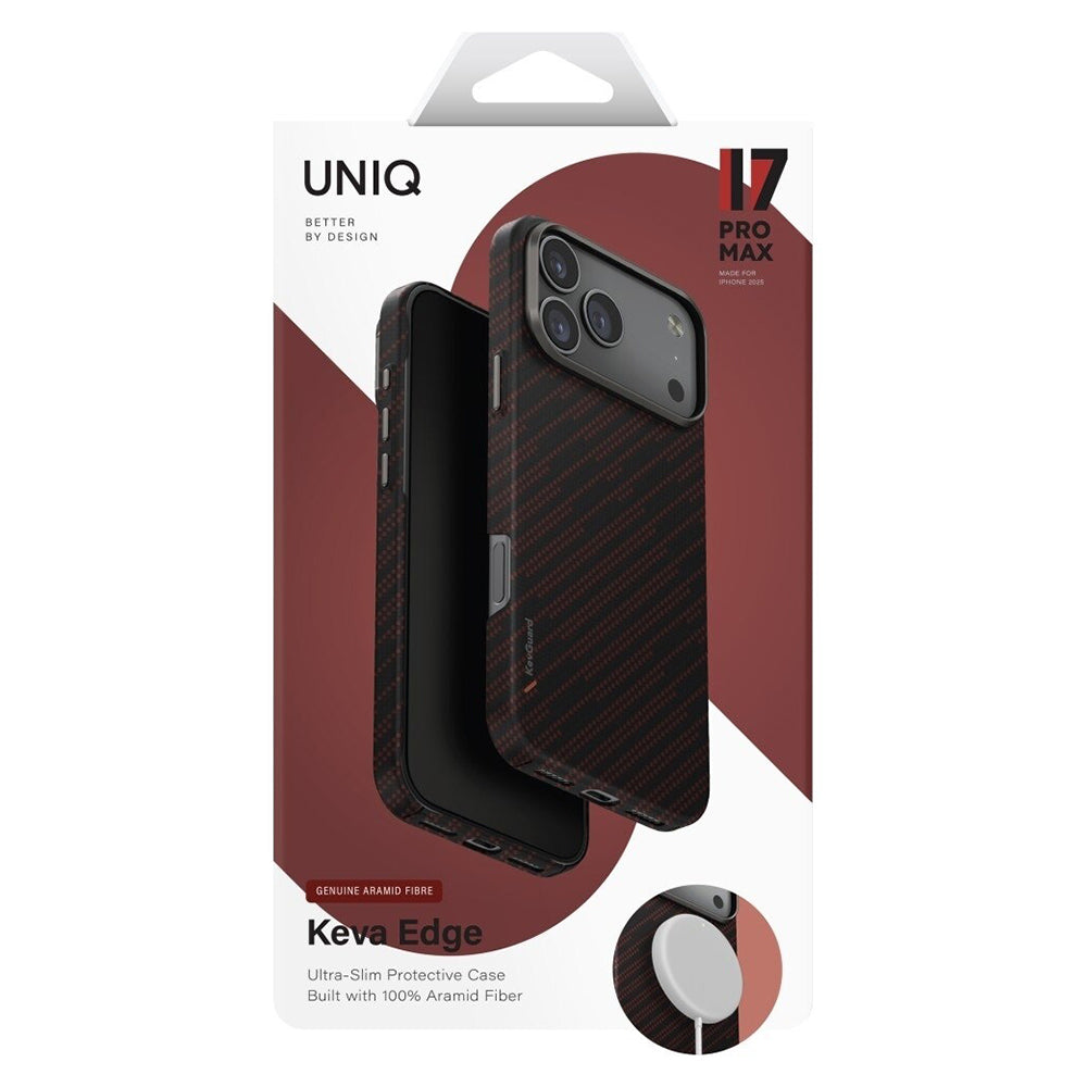 Θήκη MagSafe για Apple iPhone 17 Pro Max, UNIQ, Keva MagClick, Μαύρη Κόκκινη