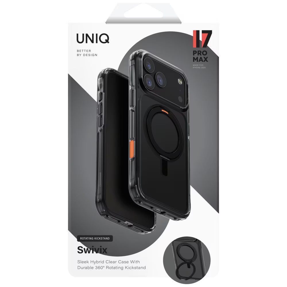 Case for Apple iPhone 17 Pro Max, UNIQ, Swivix, Black