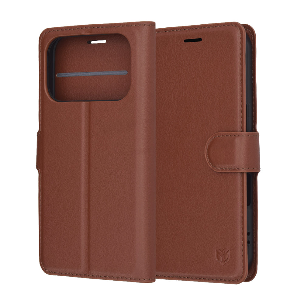 Θήκη για Apple iPhone 17 Pro, Techsuit, Leather Folio, Καφέ