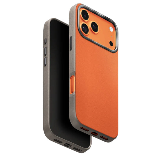 Θήκη για Apple iPhone 17 Pro, UNIQ, Lyden Leatherette, Μπεζ Πορτοκαλί
