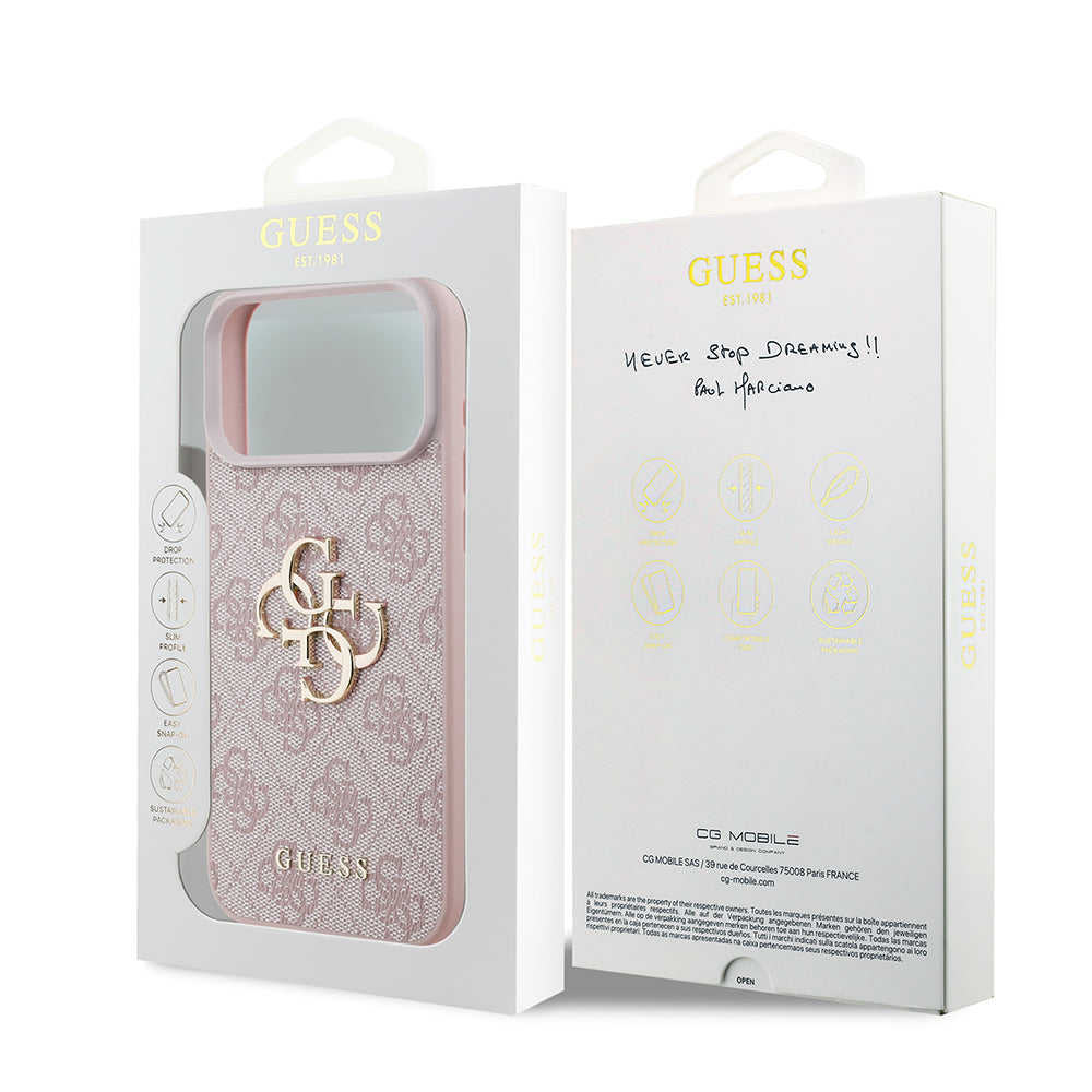 Θήκη για Apple iPhone 18 Pro / 17 Pro, Guess, 4G Big Logo, Ροζ