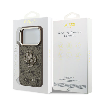 Θήκη για Apple iPhone 18 Pro / 17 Pro, Guess, 4G Big Resin Logo, Καφέ
