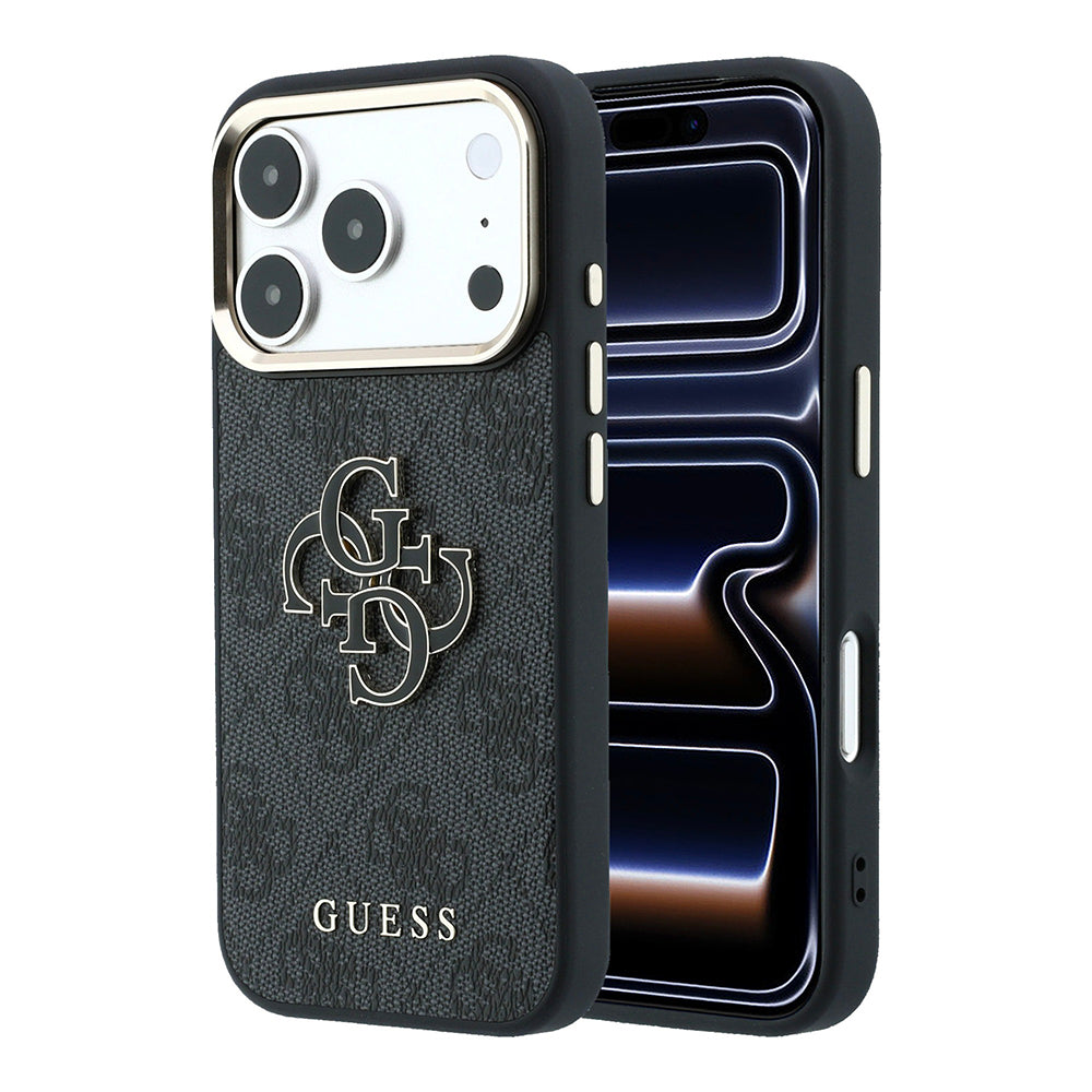 Θήκη για Apple iPhone 18 Pro / 17 Pro, Guess, 4G Big Resin Logo, Μαύρη