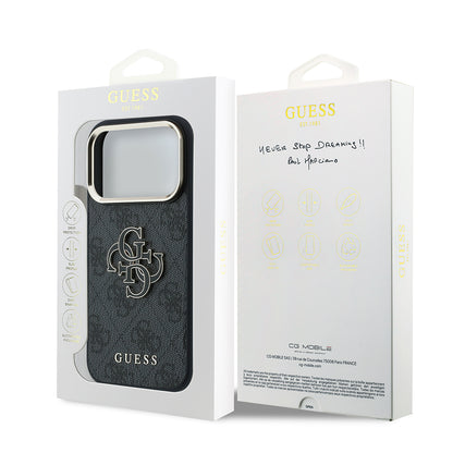 Θήκη για Apple iPhone 18 Pro / 17 Pro, Guess, 4G Big Resin Logo, Μαύρη