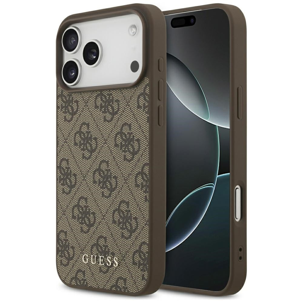Θήκη για Apple iPhone 18 Pro / 17 Pro, Guess, 4G Classic Logo, Καφέ