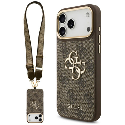 Θήκη για Apple iPhone 18 Pro / 17 Pro, Guess, Big 4G Classic Logo & Big Strap Metal Buttons, Καφέ