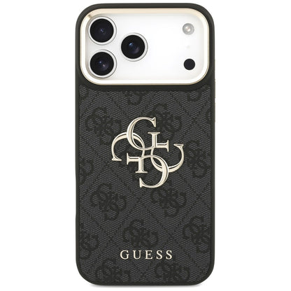 Θήκη για Apple iPhone 18 Pro / 17 Pro, Guess, Big 4G Classic Logo & Big Strap Metal Buttons, Μαύρη