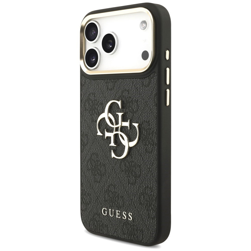 Θήκη για Apple iPhone 18 Pro / 17 Pro, Guess, Big 4G Classic Logo & Big Strap Metal Buttons, Μαύρη