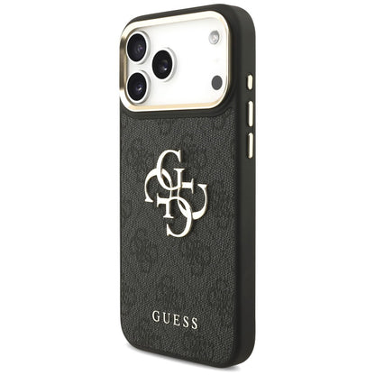 Θήκη για Apple iPhone 18 Pro / 17 Pro, Guess, Big 4G Classic Logo & Big Strap Metal Buttons, Μαύρη
