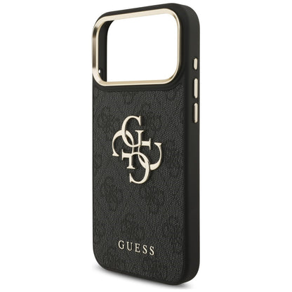 Θήκη για Apple iPhone 18 Pro / 17 Pro, Guess, Big 4G Classic Logo & Big Strap Metal Buttons, Μαύρη
