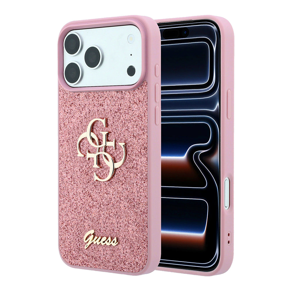 Θήκη για Apple iPhone 18 Pro / 17 Pro, Guess, Fixed Glitter Big 4G, Ροζ